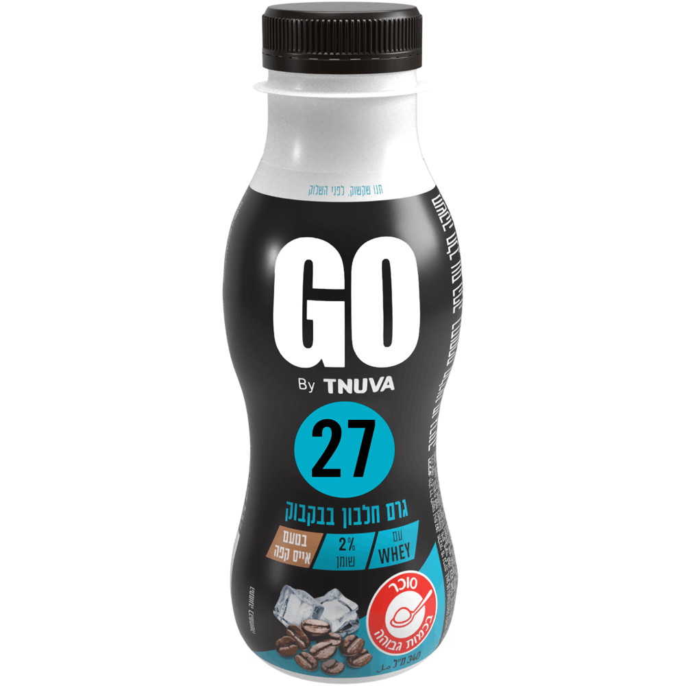 GO משקה בטעם איי קפה 27 גרם חלבון 340 מ"ל
